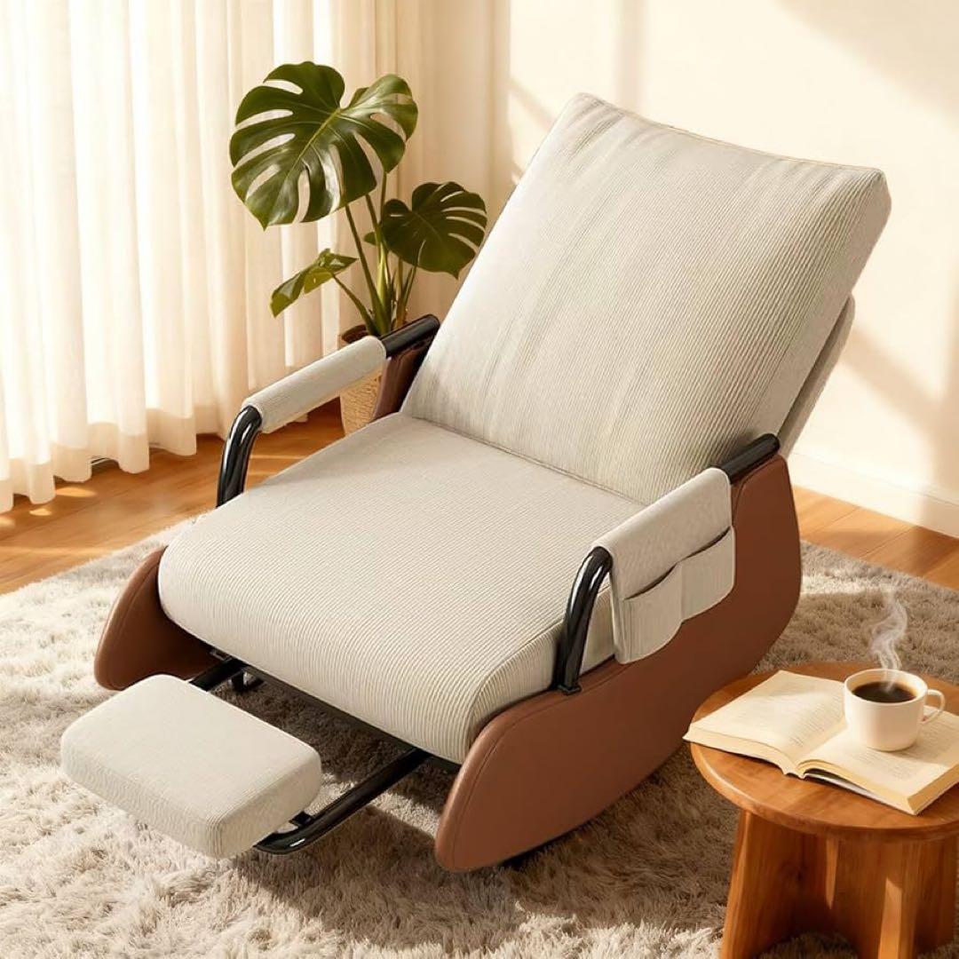 ロッキングチェア リクライニングチェア 一人掛け 背もたれ 3 段階調節室内椅子