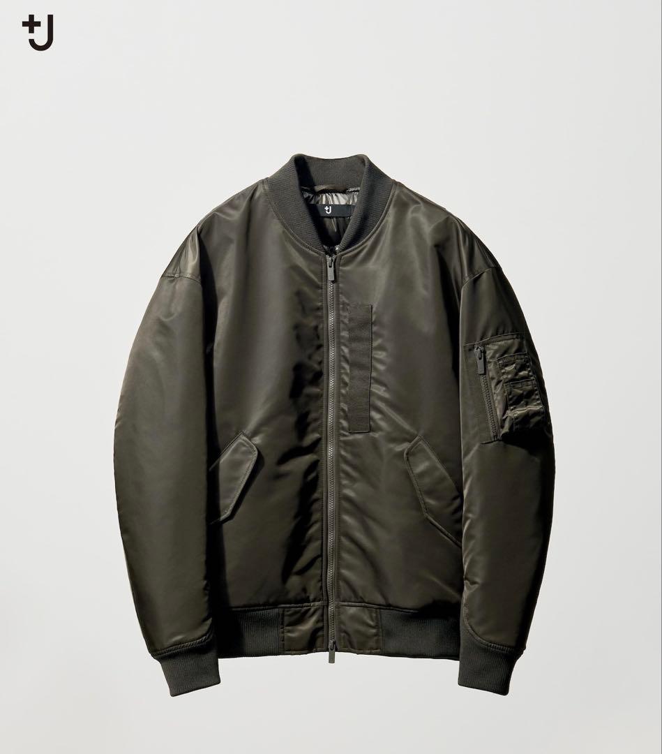 ジルサンダー+j ハイブリッドダウンオーバーサイズMA-1 /カーキ/サイズM