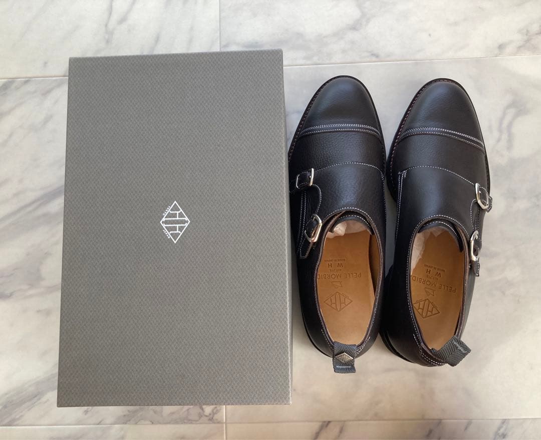 WH/ダブルエイチ ダブルモンクストラップサイズ9 ブラウン