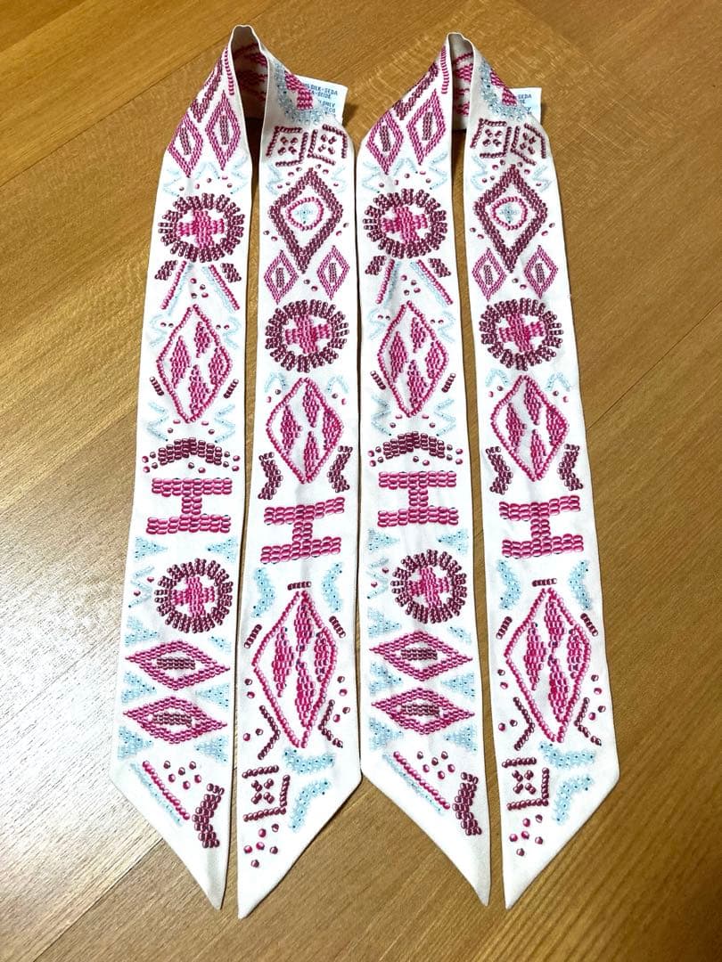 HERMES ツイリー　2本組　白系