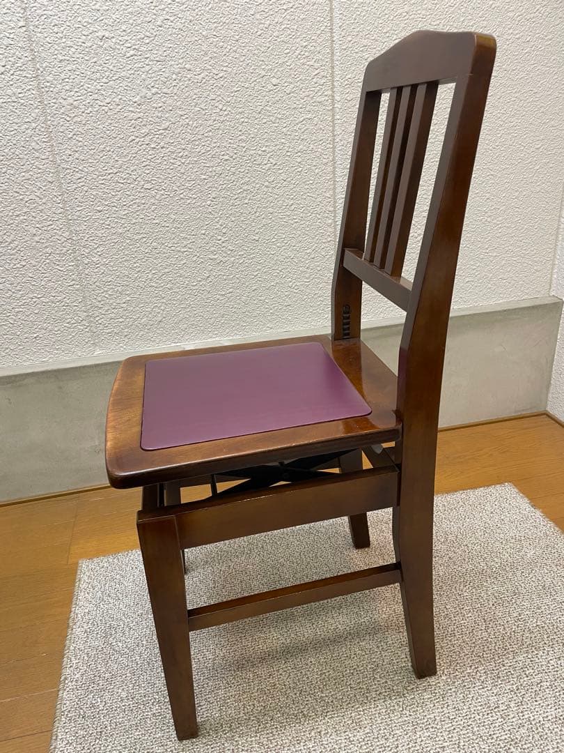 ピアノ 椅子 ITO トムソン 背付き 高低 中古　イス　木目