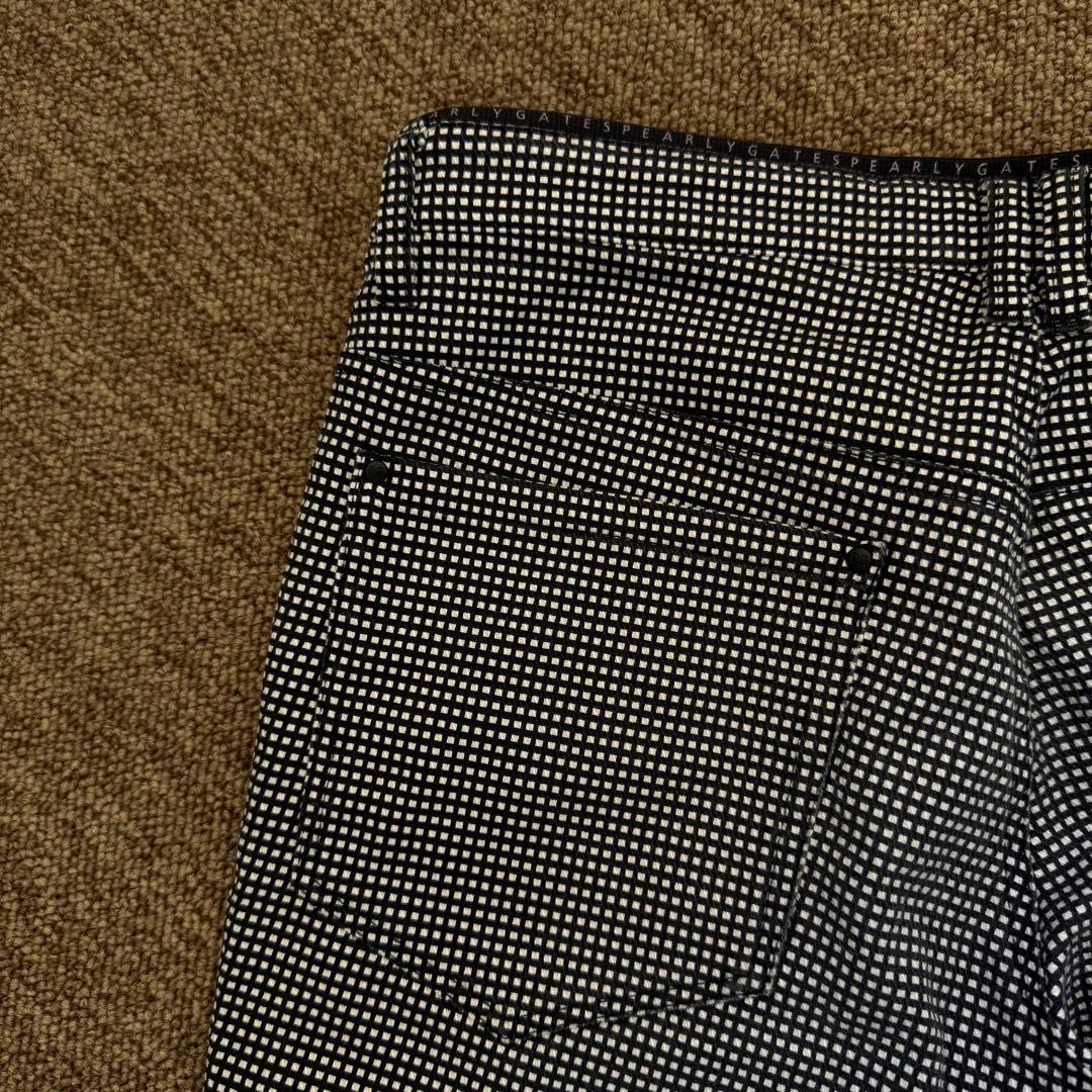 パーリーゲイツ　パンツ　L〜XL相当 紺　白　ギンガムチェック　5 コットン素材