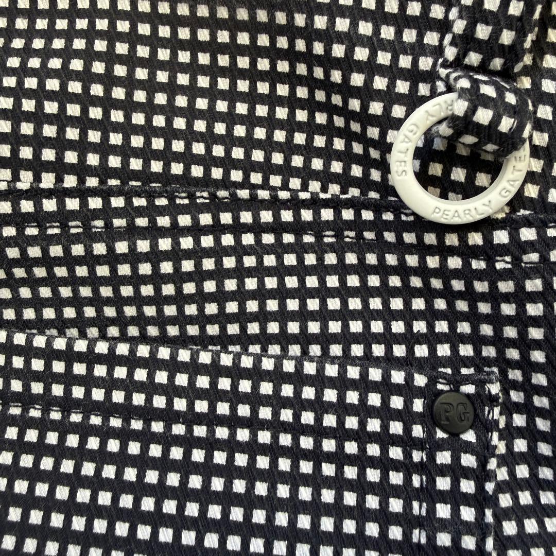 パーリーゲイツ　パンツ　L〜XL相当 紺　白　ギンガムチェック　5 コットン素材