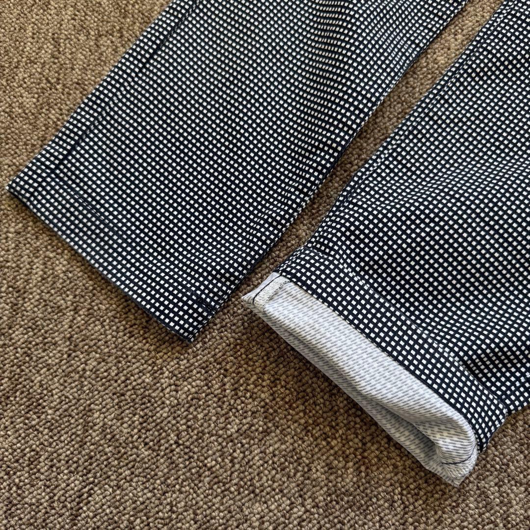 パーリーゲイツ　パンツ　L〜XL相当 紺　白　ギンガムチェック　5 コットン素材