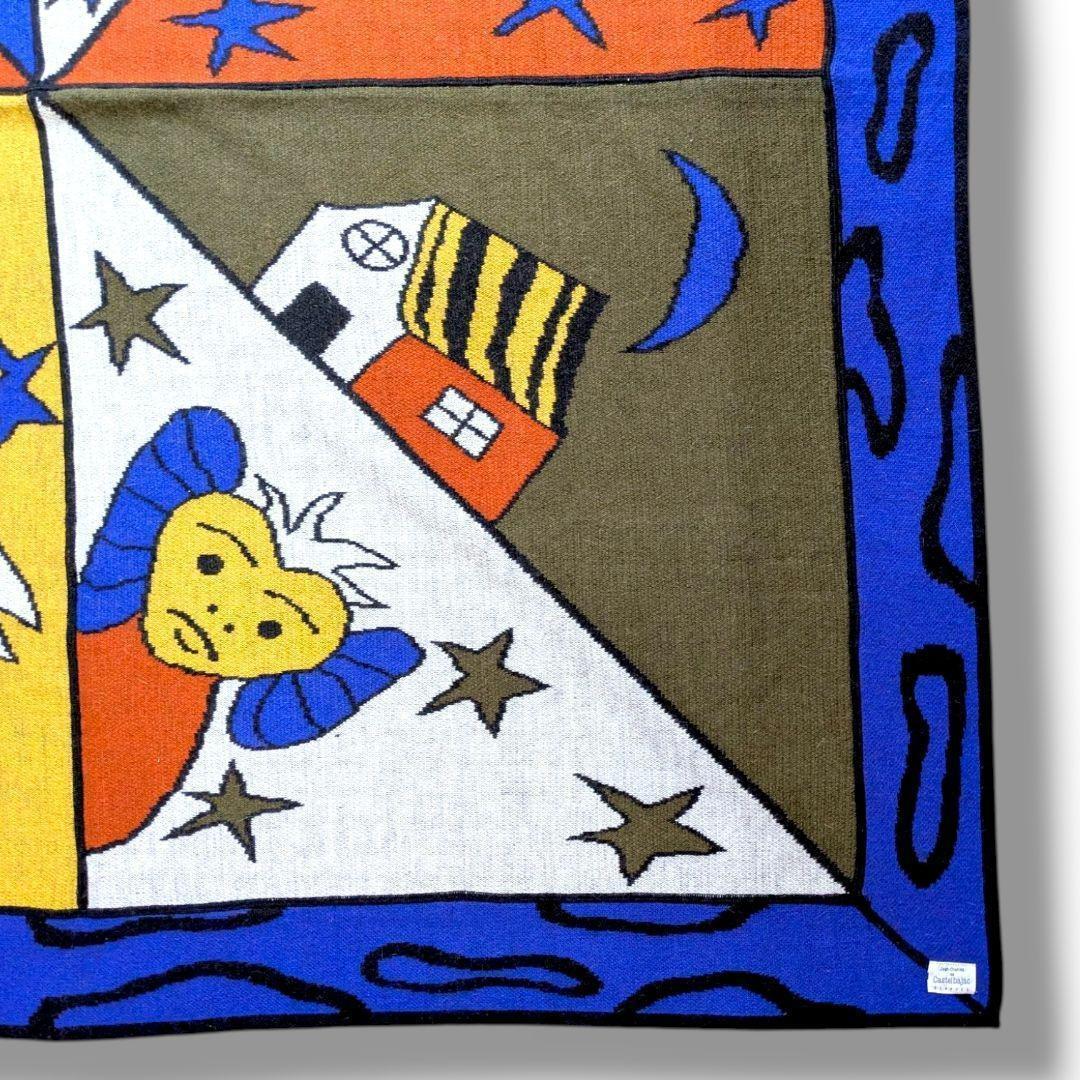 希少品 ■カステルバジャック アート柄大判ストール シマウマ ヤシの木