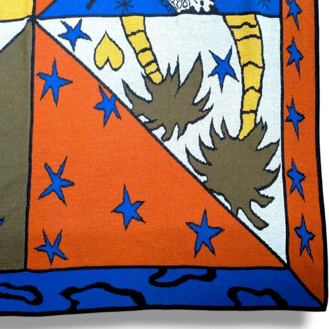 希少品 ■カステルバジャック アート柄大判ストール シマウマ ヤシの木