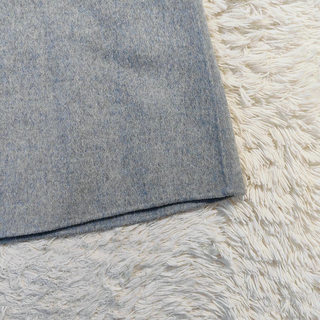 8万✨セオリー カシミヤ混 ノーカラーダブルフェイスロングコート