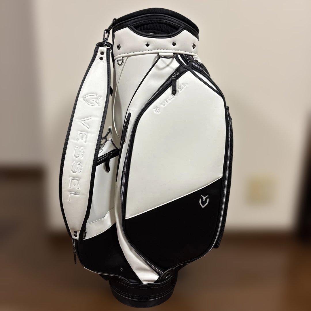 Vessel キャディバッグ ホワイト/ブラックLux Cart JP 9型