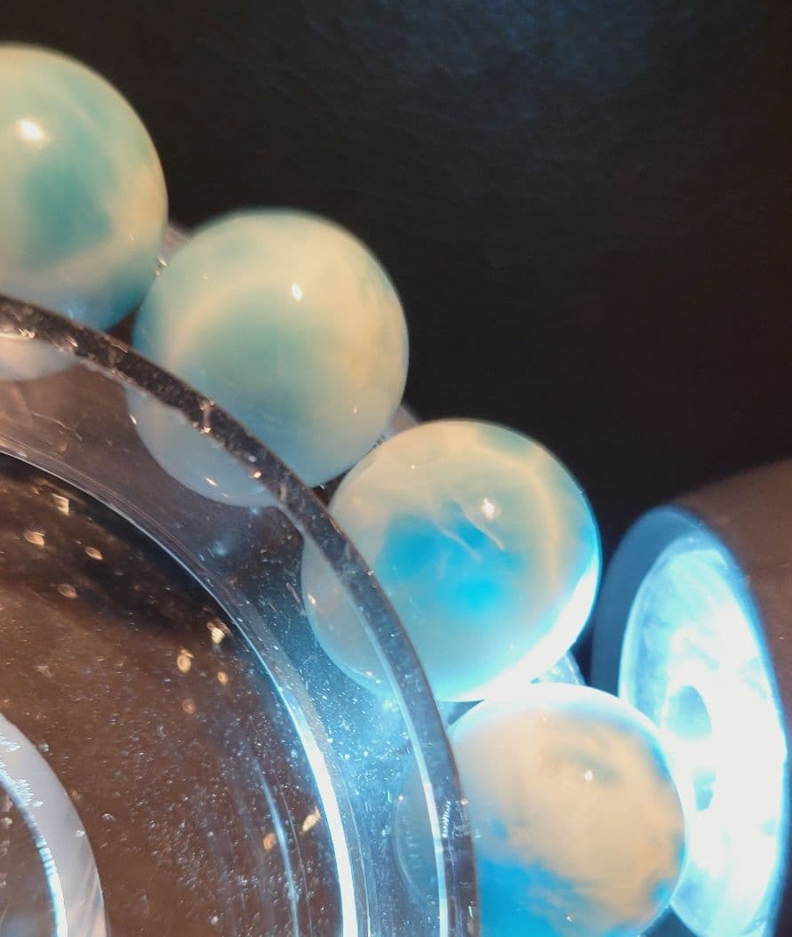 月末限定価格！ ブレスレット 世界三大ヒーリングストーン！ラリマー贅沢大玉13㎜