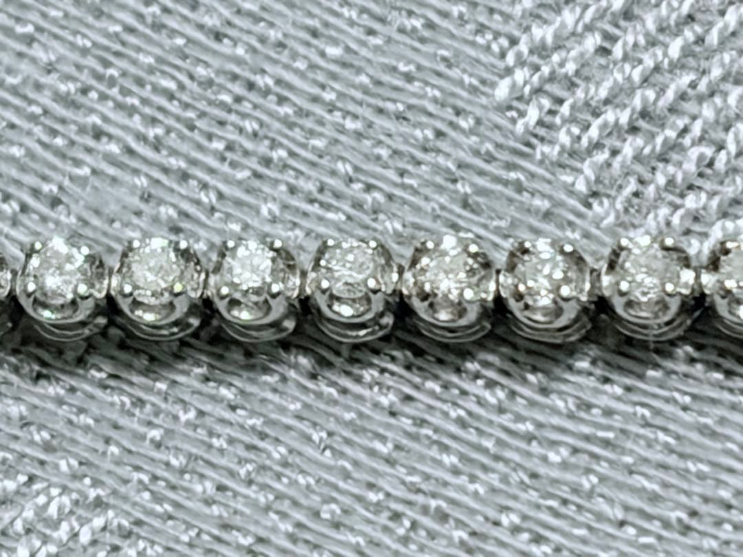 鑑別書ありK18WG　1.0 ct ダイヤモンドテニスブレスレット