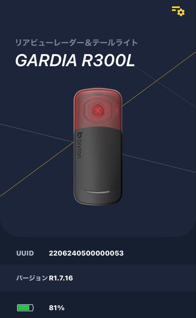 BRYTON GARDIA R300L リアビューレーダー（レックマウント付き）