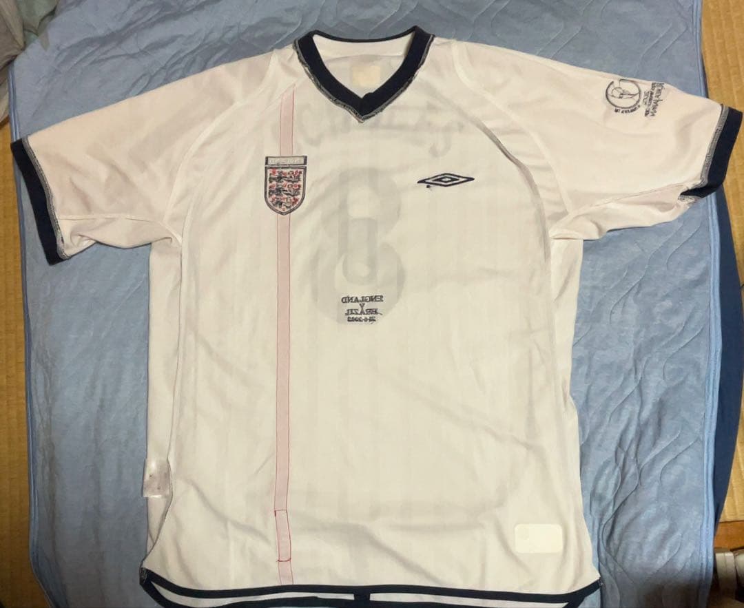 イングランド代表 02WC日韓 vsブラジル代表 No.8スコールズ 直刺繍XL