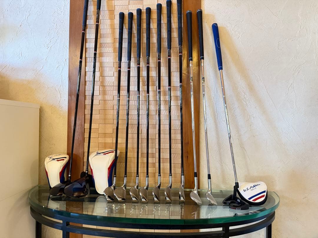 ゴルフクラブ12本セット|キャディバッグ+付属品セット付|ホワイト| 状態良好