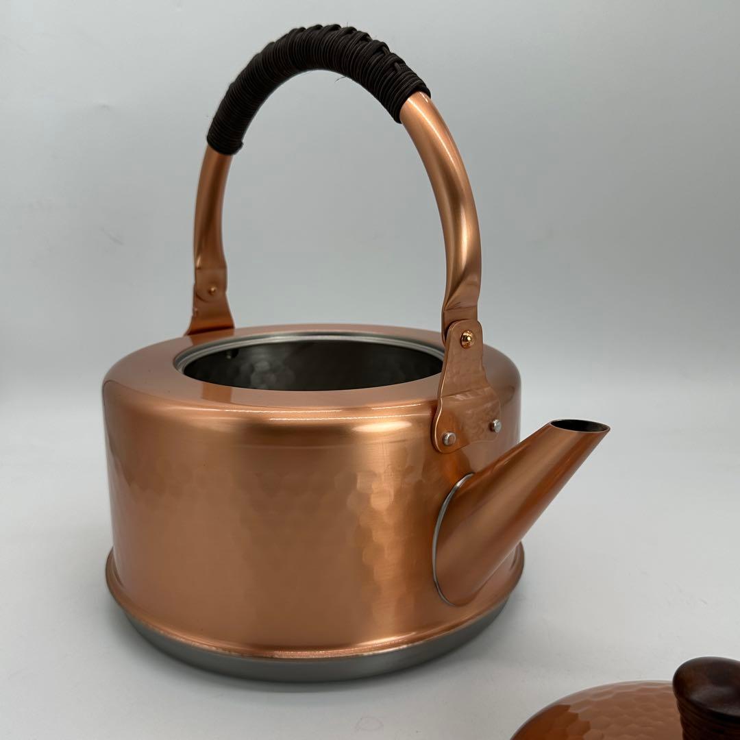 新品未使用 銅製 やかん 3.5L ケトル IH対応 直火 ガス火 大容量 鎚目