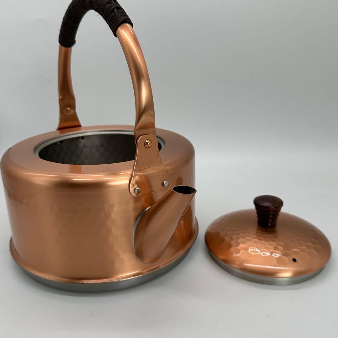 新品未使用 銅製 やかん 3.5L ケトル IH対応 直火 ガス火 大容量 鎚目