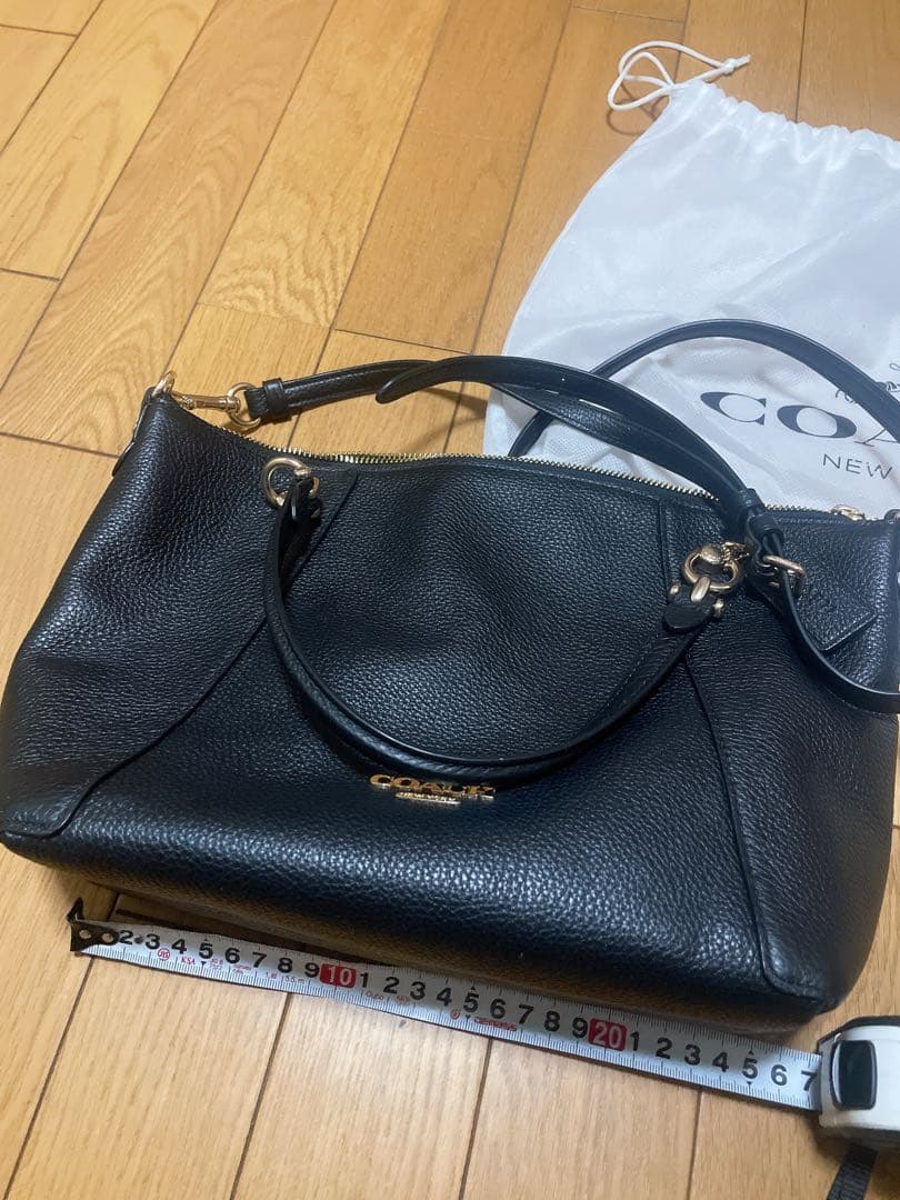 COACH ブラック レザー ハンドバッグ ショルダーバッグ