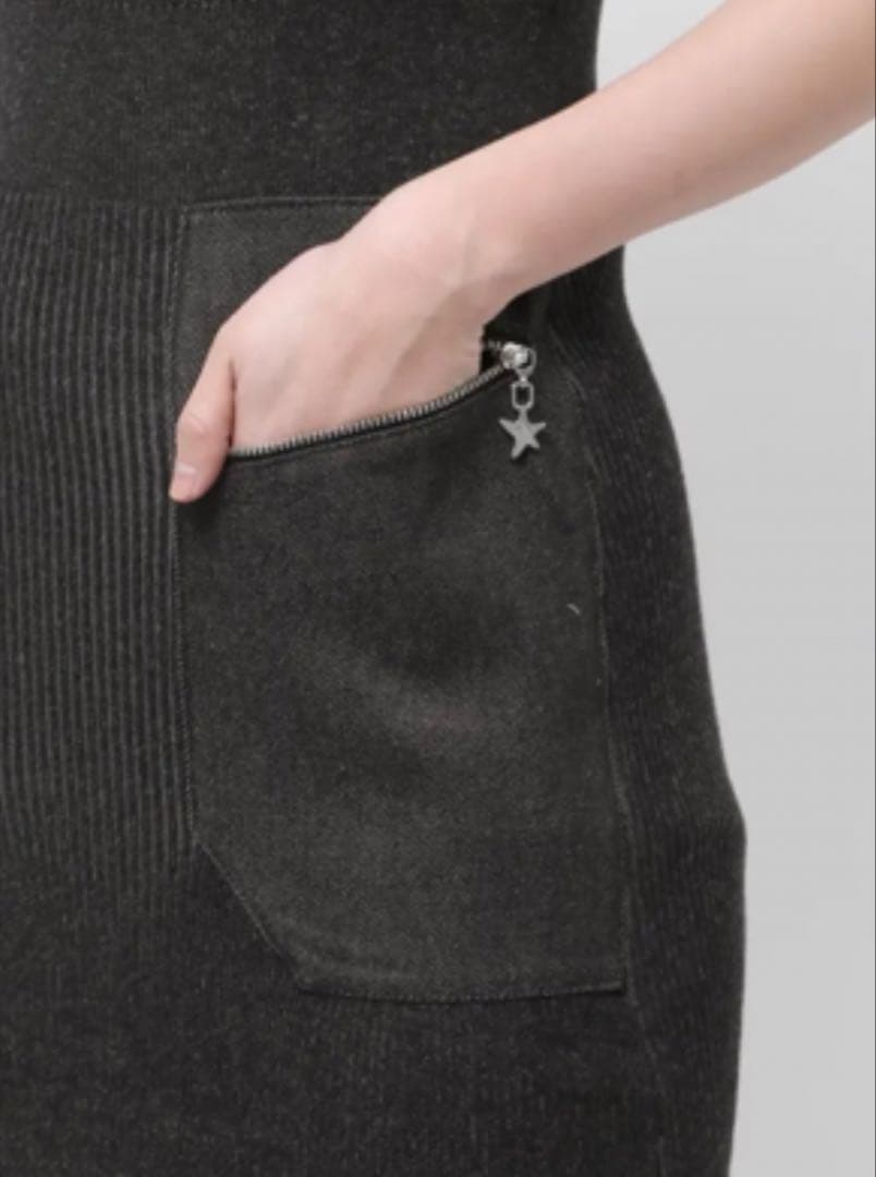 EMODA ドッキングポケットリブワンピース・ドッキングポケットニット