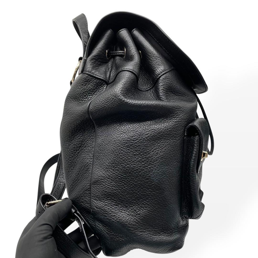 極美品　COACH コーチ　リュック　バックパック　レザー　ブラック　シボ革