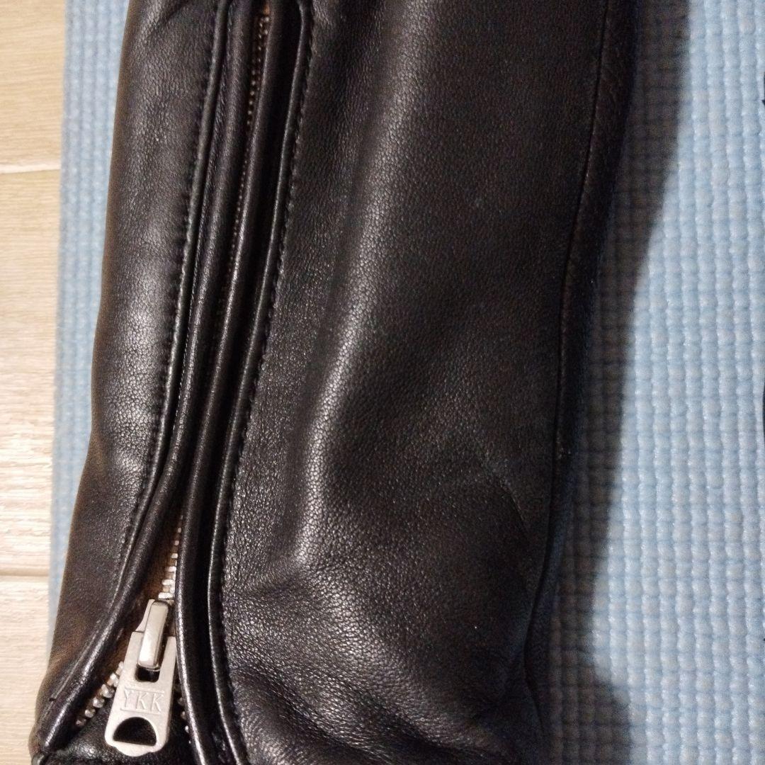 ナノユニバース ライダースレザージャケット 黒 本革