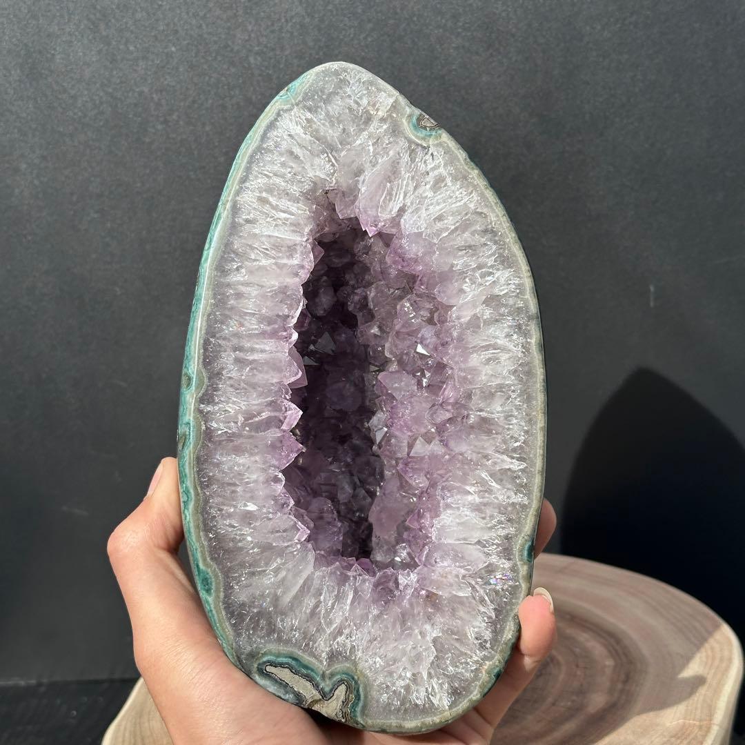 天然石 アメジストのドーム　置物G.114