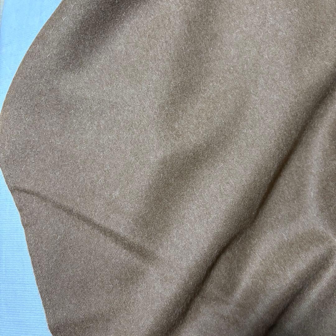 極希少　美品　ベビーアルパカ100% ケープ　ブラウン　タグ付き　和訳