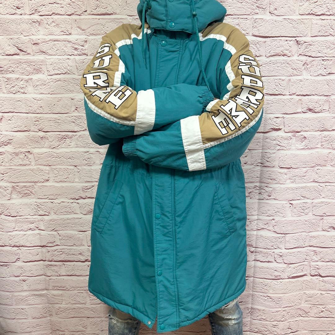【☆最高傑作☆】Supreme ダウンジャケット XL 水色 腕ロゴ 超激レア