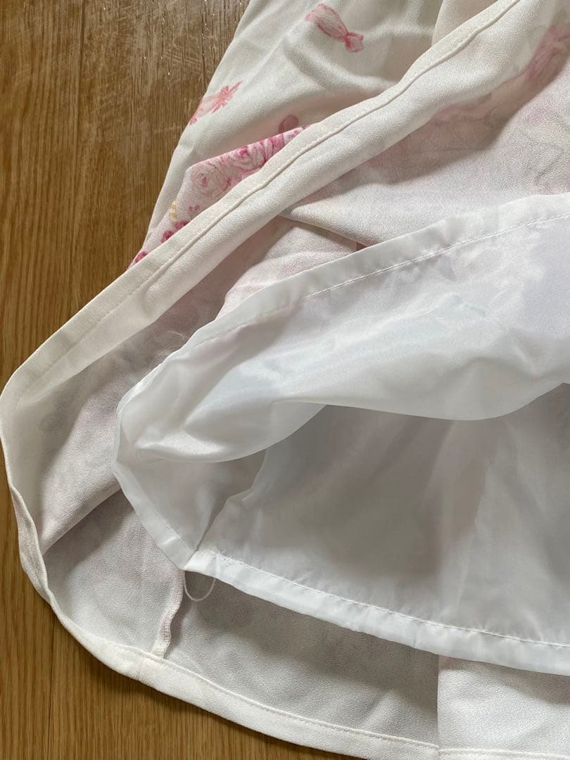 LIZLISA こねこのキャンディワゴン柄ジャンスカワンピース ホワイト