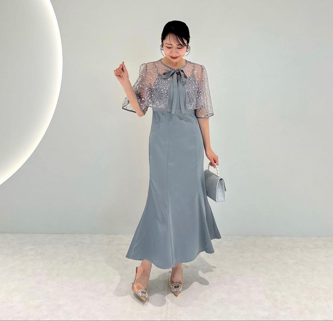 新作）LEJA スパンコールビジューボレロマーメイドドレス　Sサイズ