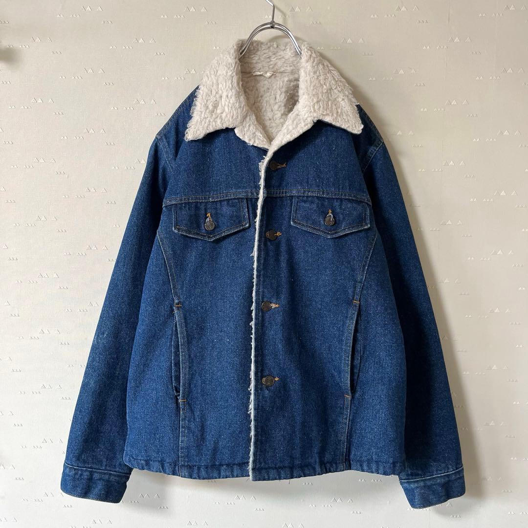 USA製 古着 70's シアーズ デニム ボア ランチ ジャケット