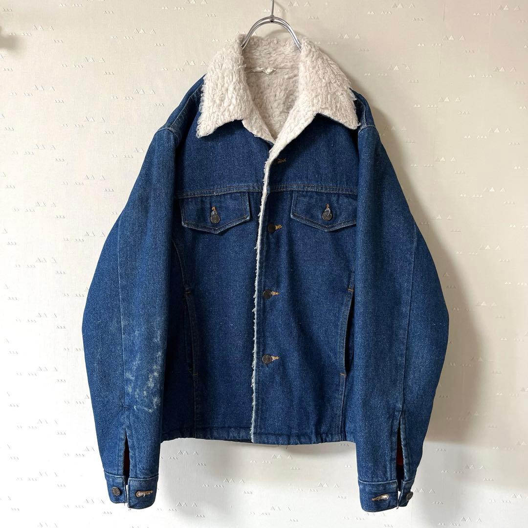 USA製 古着 70's シアーズ デニム ボア ランチ ジャケット