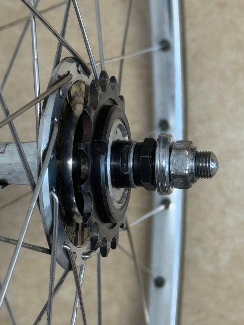 競輪 完組ホイール後輪 SUZUE PROMAXハブ・アラヤGOLDリム