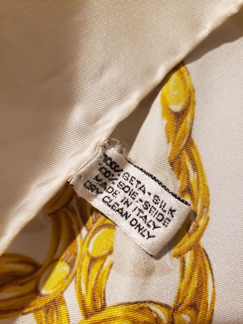 【レアデザイン】CHANEL　ヴィンテージ　ゴールドチェーン　CoCo　シルク