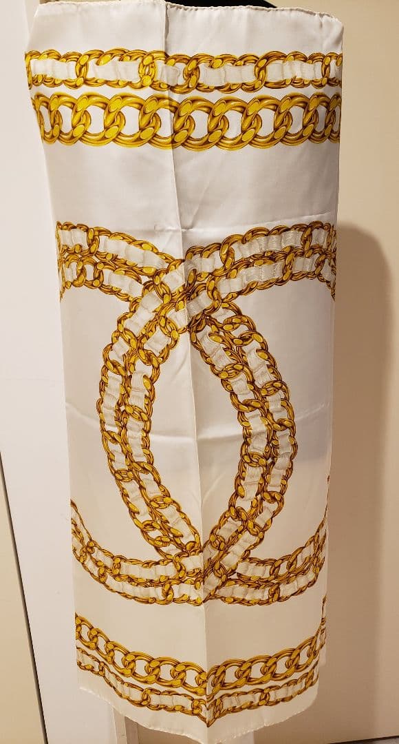 【レアデザイン】CHANEL　ヴィンテージ　ゴールドチェーン　CoCo　シルク