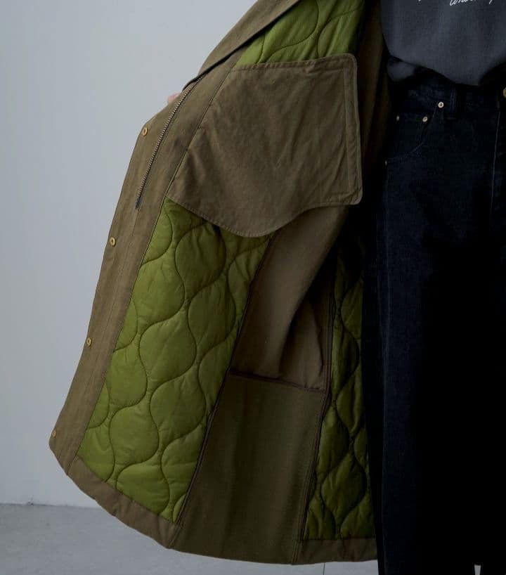 Pual ce cin 異素材MIXモッズコート キルティングコート ロング