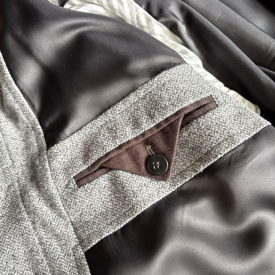 HUGO BOSS グレー ヘリンボン柄ショートコート