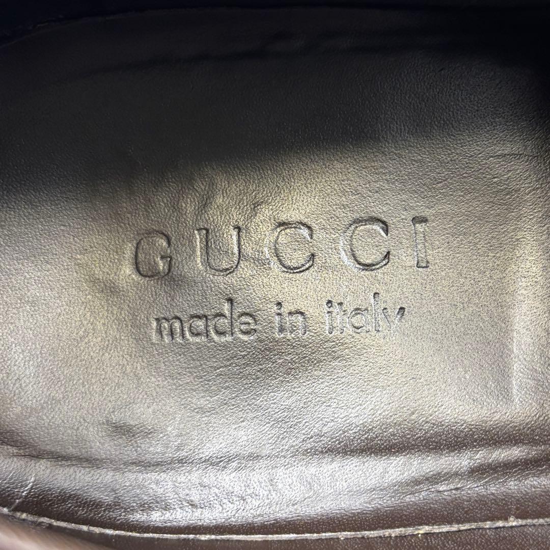 【美品】27.5cm グッチ ホースビット ローファ― 茶色 レザー ビジネス