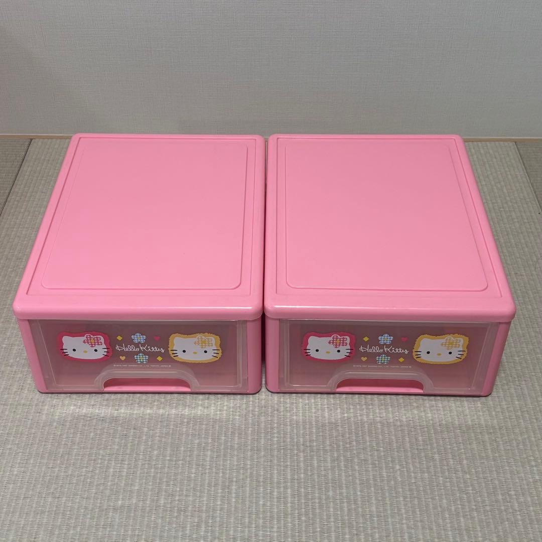 カオハナキティハローキティ レトロ収納ケースチェストビンテージ2セット