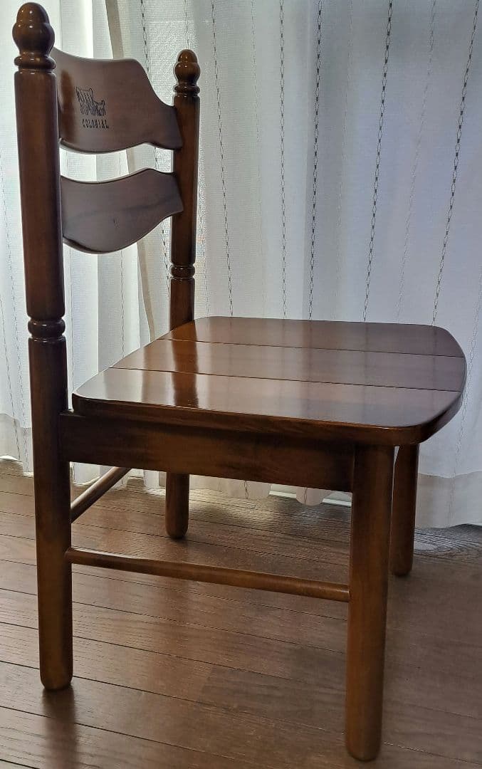 【90年代】オールドカリモク コロニアル ダイニングチェア 馬車刻印 2脚