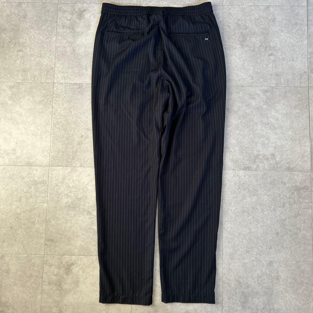 STUSSY ストライプパンツ イージースラックス Mサイズ ネイビー