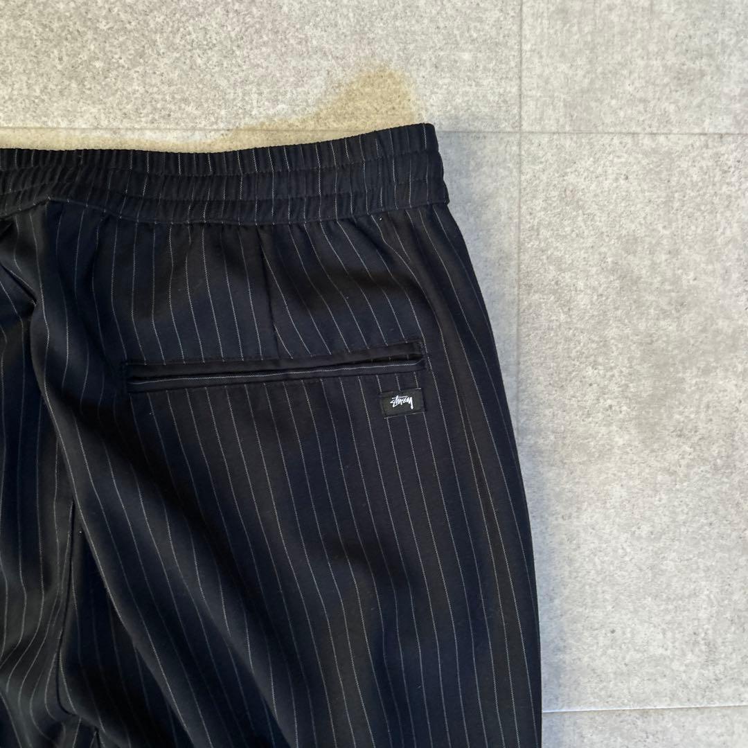 STUSSY ストライプパンツ イージースラックス Mサイズ ネイビー