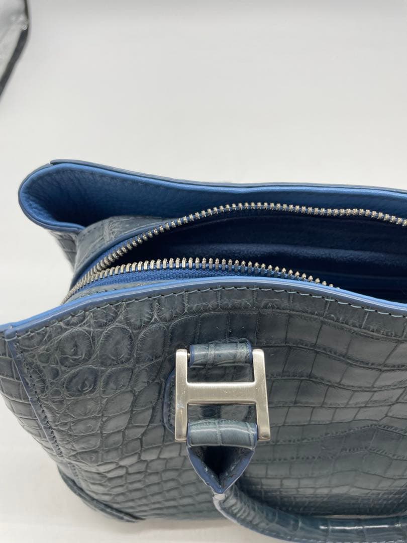 GRES グレ クロコダイル ハンドバッグ ブルー系