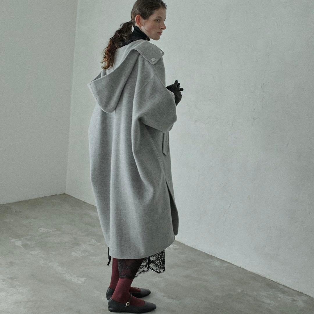 新品☆ルシェルブルー☆Hooded Over COAT サイズ34 - メルカリ