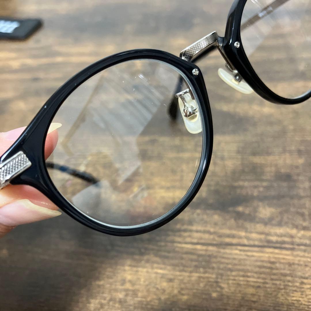 STUSSY 金子眼鏡 ARTHUR 度なし 伊達メガネ ロゴ入り 純正レンズ
