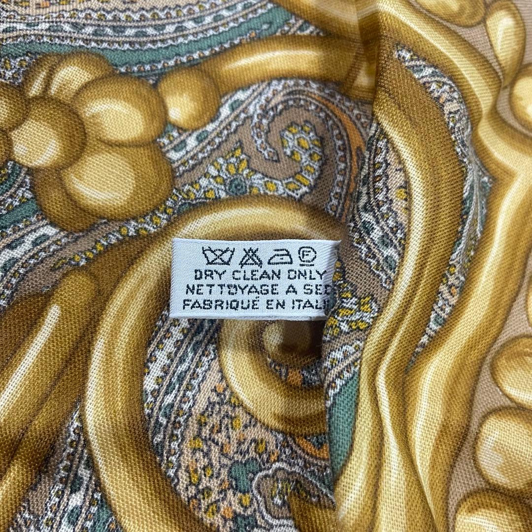 ◯Christian Dior ペイズリー柄 シルク＆ウール 高級大判ストール