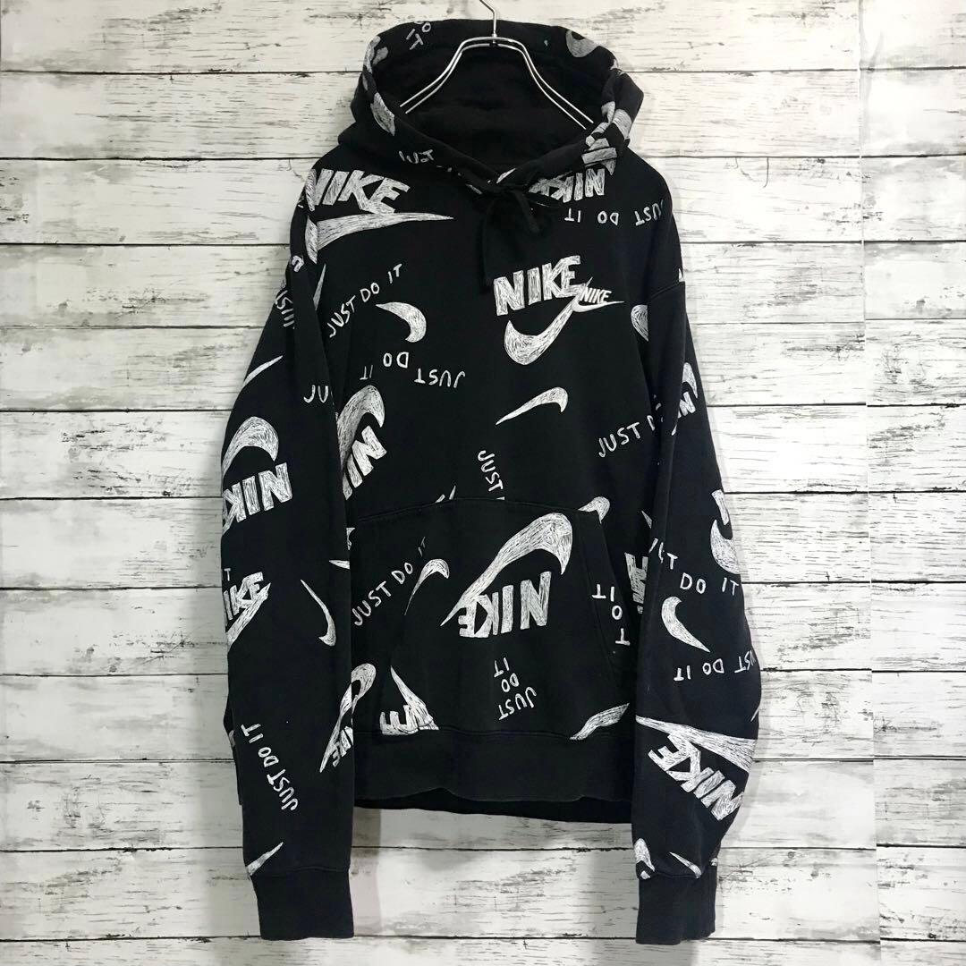 希少♪ ナイキ NIKE 刺繍ロゴ パーカー Lサイズ - メルカリ