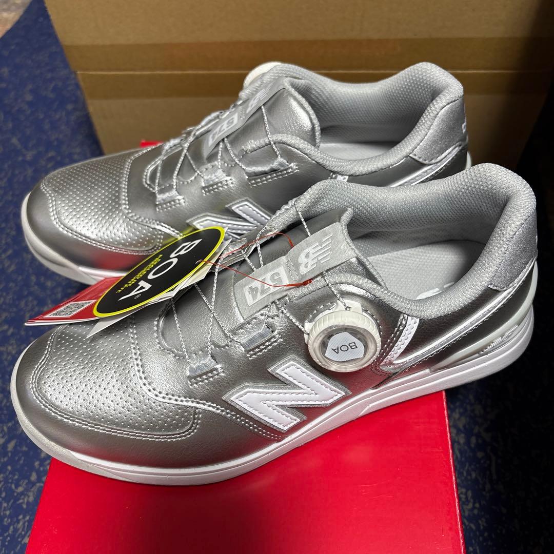 新品未使用 New Balance Boa シルバー ゴルフシューズ 24cm