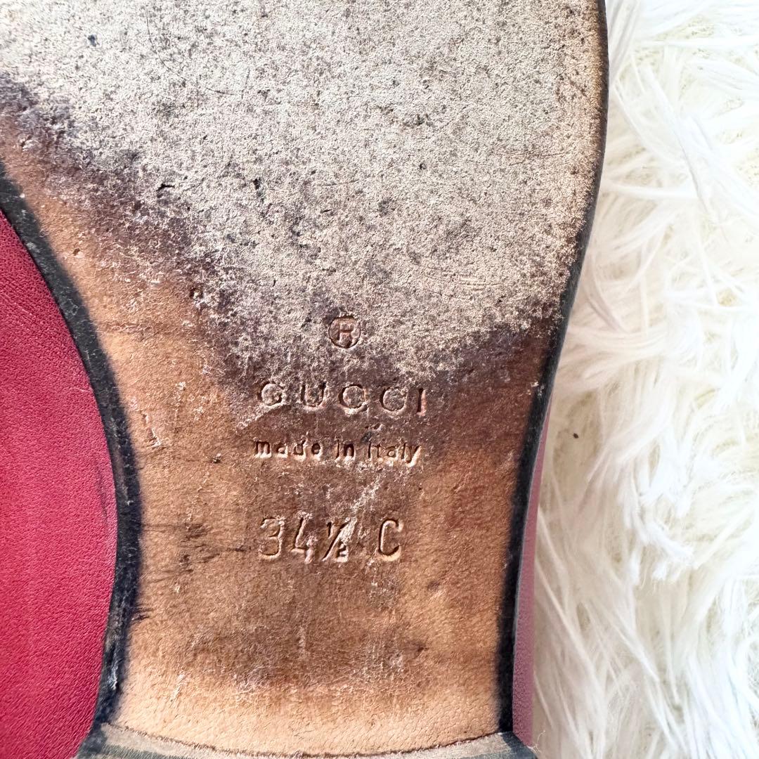 ✨美品✨GUCCI ホースビットローファー 34.5 ボルドー レディース