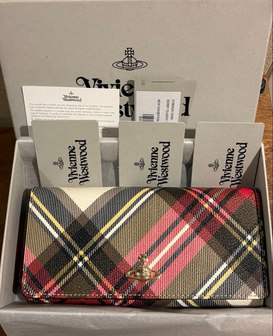 ヴィヴィアン ウエストウッド 長財布 オーブ タータンチェック柄