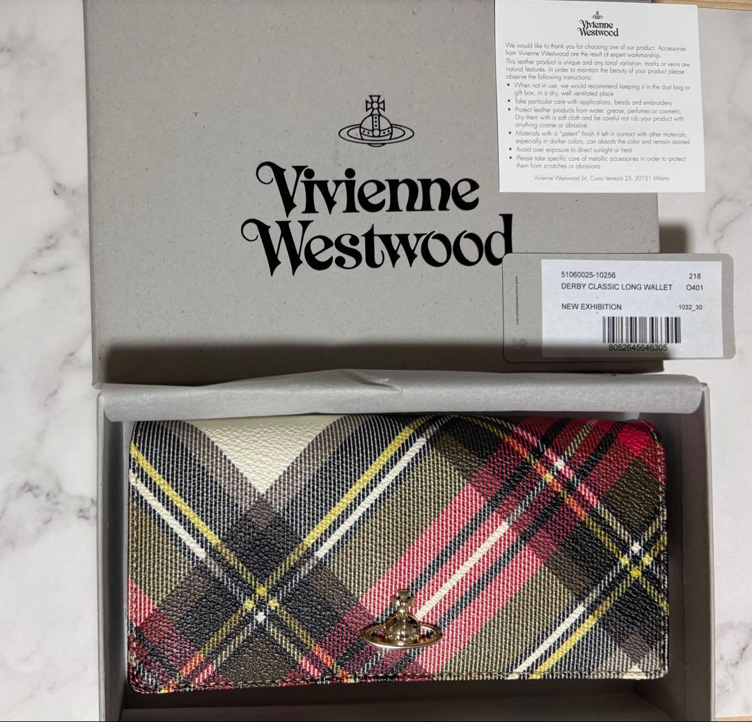 ヴィヴィアン ウエストウッド 長財布 オーブ タータンチェック柄
