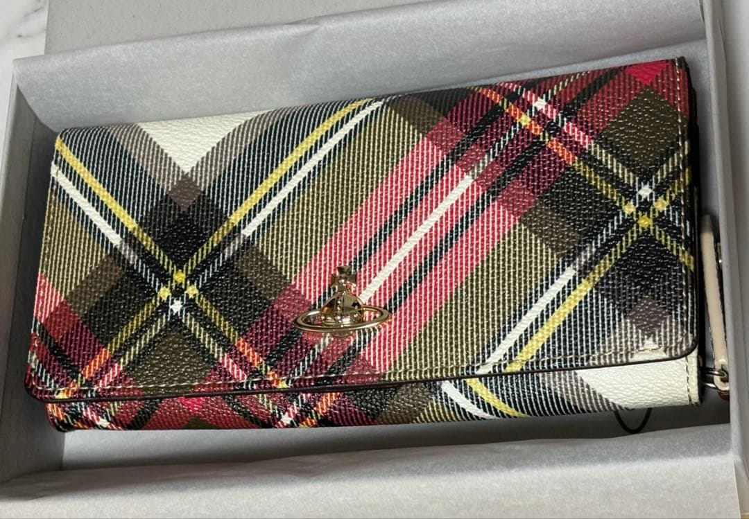 ヴィヴィアン ウエストウッド 長財布 オーブ タータンチェック柄